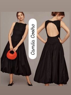 NWT CAMILA COELHO BUBBLE ballon 
HEM DROP WAIST MAXI DRESS
OPEN BACK S ,M and L